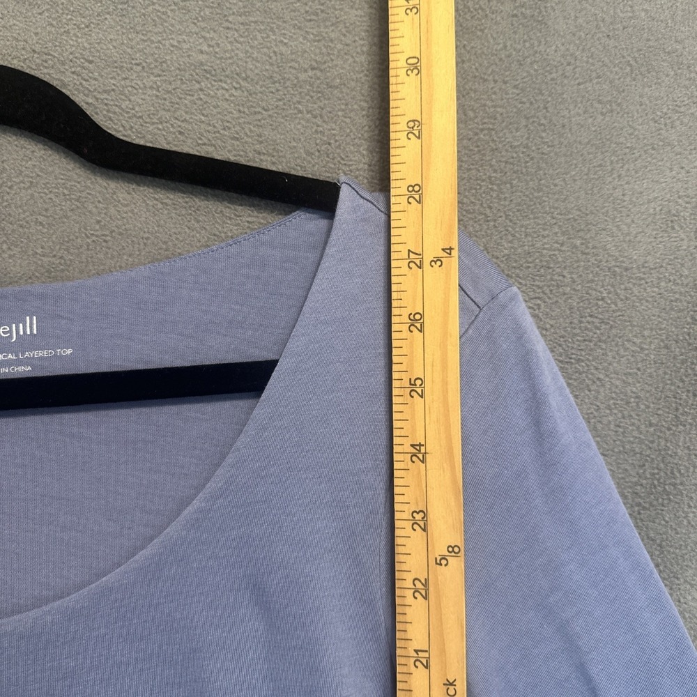 J. Jill Pure Jill Elliptical Layered Top Size M Blue Cotton Modal Lagenlook - Picture 5 of 7